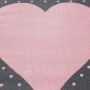 Bambi Herz kinderzimmer teppich kurzflor rechteckig 80x150cm rosa