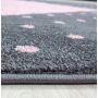 Bambi Herz kinderzimmer teppich kurzflor rechteckig 80x150cm rosa