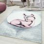Bambi Reh kinderzimmer teppich kurzflor rechteckig 80x150cm rosa