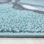 Bambi Schildkröte kinderzimmer teppich kurzflor rund Ø 120cm blau
