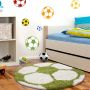 Fun Shaggy fußball kinderzimmer teppich hochflor rund Ø 120cm grün