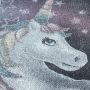 Funny Einhorn baby kinderzimmer teppich kurzflor rund Ø 160cm grau