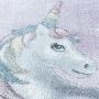 Funny Einhorn baby kinderzimmer teppich kurzflor rund Ø 120cm violett