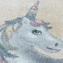 Funny Einhorn baby kinderzimmer teppich kurzflor rund Ø 160cm gelb