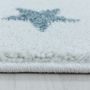 Funny Dino baby kinderzimmer teppich kurzflor rund Ø 120cm blau