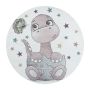 Funny Dino baby kinderzimmer teppich kurzflor rund Ø 160cm rosa