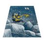 Funny Pinguin baby kinderzimmer teppich kurzflor rund Ø 160cm blau