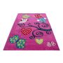 Kids Eulen kinderzimmer teppich kurzflor rechteckig 120x170cm lila