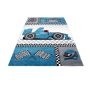Kids Rennauto kinderzimmer teppich kurzflor rechteckig 80x150cm blau