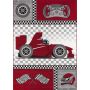 Kids Rennauto kinderzimmer teppich kurzflor rechteckig 80x150cm rot