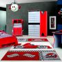 Kids Rennauto kinderzimmer teppich kurzflor rechteckig 80x150cm rot