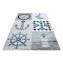 Kids Boot kinderzimmer teppich kurzflor rechteckig 80x150cm grau