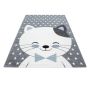 Kids Kätzchen kinderzimmer teppich kurzflor rechteckig 80x150cm blau