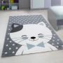 Kids Kätzchen kinderzimmer teppich kurzflor rechteckig 80x150cm blau