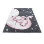 Kids Elefant kinderzimmer teppich kurzflor rechteckig 80x150cm rosa