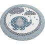 Kids Baby Elefant kinderzimmer teppich kurzflor rund Ø 160cm blau