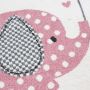 Kids Baby Elefant kinderzimmer teppich kurzflor rund Ø 120cm rosa
