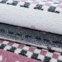 Kids Baby Elefant kinderzimmer teppich kurzflor rund Ø 160cm rosa