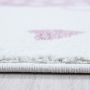 Kids Baby Elefant kinderzimmer teppich kurzflor rund Ø 160cm rosa