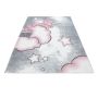 Kids Wolken kinderzimmer teppich kurzflor rechteckig 80x150cm rosa