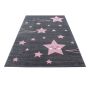 Kids Sterne kinderzimmer teppich kurzflor rechteckig 80x150cm rosa
