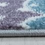 Lucky Wolken baby kinderzimmer teppich kurzflor rund Ø 160cm grau