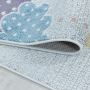 Lucky Wolken baby kinderzimmer teppich kurzflor rund Ø 120cm weiß