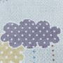 Lucky Wolken baby kinderzimmer teppich kurzflor rund Ø 120cm weiß
