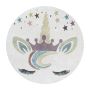 Lucky Einhorn baby kinderzimmer teppich kurzflor rund Ø 120cm weiß