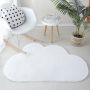 Caty Wolke kinderteppich einfarbiger fluffy hochflor 80x120cm weiß