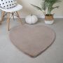 Caty Herz kinderteppich einfarbiger fluffy hochflor 90x90cm beige