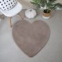 Caty Herz kinderteppich einfarbiger fluffy hochflor 90x90cm beige