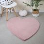 Caty Herz kinderteppich einfarbiger fluffy hochflor 90x90cm rosa