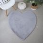 Caty Herz kinderteppich einfarbiger fluffy hochflor 90x90cm silber