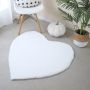 Caty Herz kinderteppich einfarbiger fluffy hochflor 90x90cm weiß