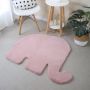 Caty Elefant kinderteppich einfarbiger fluffy hochflor 80x100cm rosa