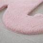 Caty Elefant kinderteppich einfarbiger fluffy hochflor 80x100cm rosa