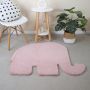 Caty Elefant kinderteppich einfarbiger fluffy hochflor 80x100cm rosa