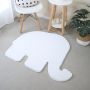 Caty Elefant kinderteppich einfarbiger fluffy hochflor 80x100cm weiß