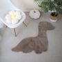 Caty Dino kinderteppich einfarbiger fluffy hochflor 80x100cm beige