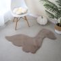 Caty Dino kinderteppich einfarbiger fluffy hochflor 80x100cm beige