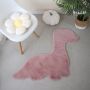 Caty Dino kinderteppich einfarbiger fluffy hochflor 80x100cm rosa