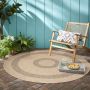 Comilla Nipu teppich indoor/outdoor rund Ø 120cm jute schwarz