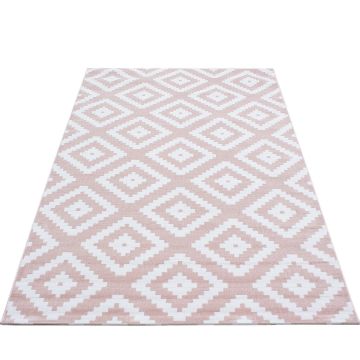 Plus Rhombus teppich kurzflor rechteckig 80x150cm rosa