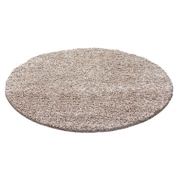 Life Shaggy teppich hochflor rund Ø 120cm beige