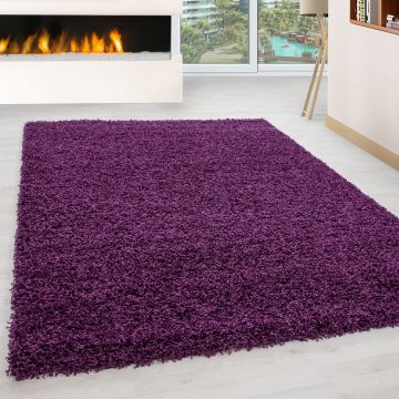 Life Shaggy teppich hochflor rechteckig 240x340cm lila
