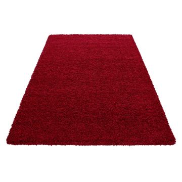 Life Shaggy teppich hochflor rechteckig 80x150cm rot