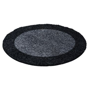 Life Shaggy Schatten teppich hochflor rund Ø 120cm anthrazit