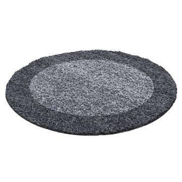 Life Shaggy Schatten teppich hochflor rund Ø 120cm grau