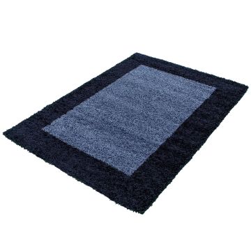 Life Shaggy Schatten teppich hochflor läufer 100x200cm navy blau